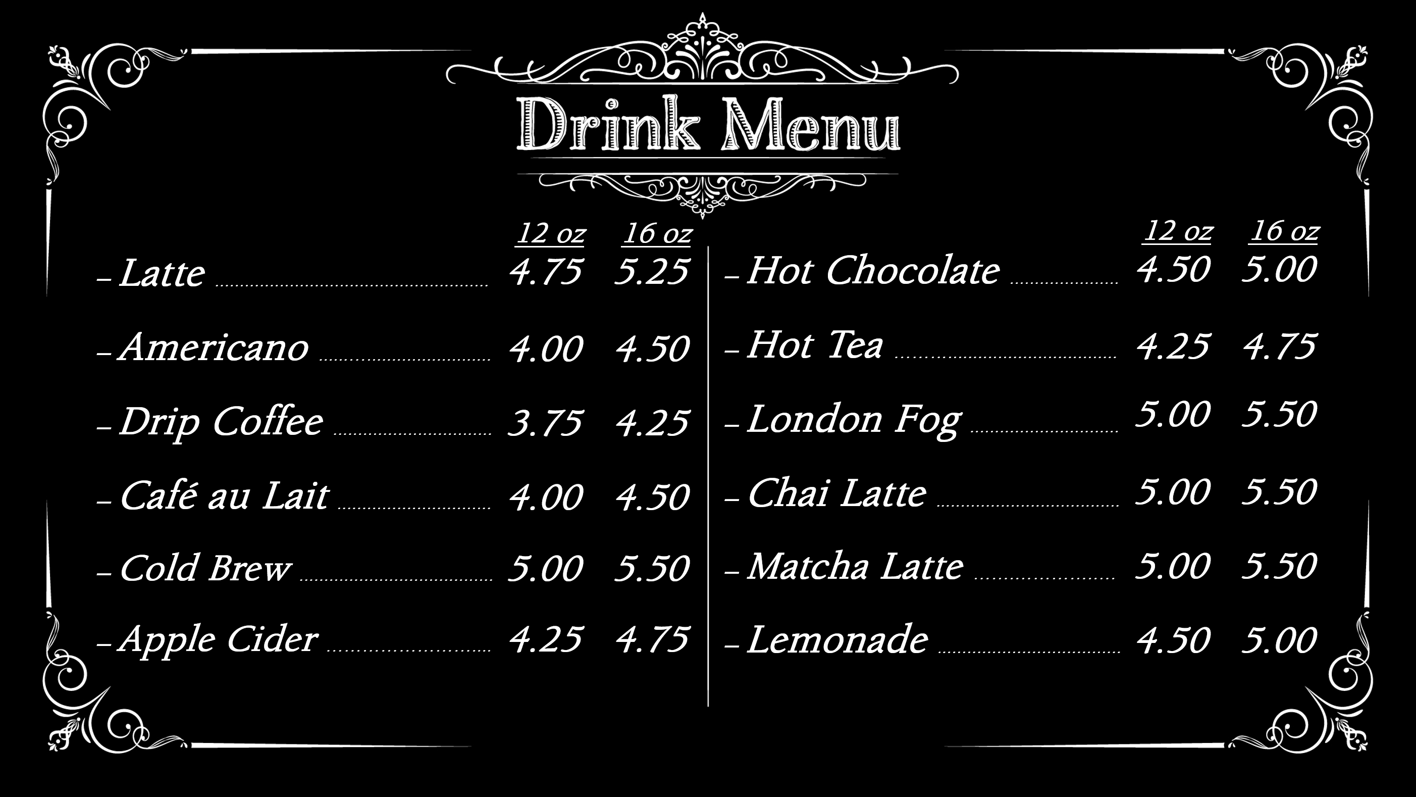 drink menu 1